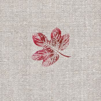 Artistic background, painting, hand draw, colored leaf on a linen canvas