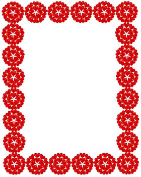 frame from the red patterns on the white background