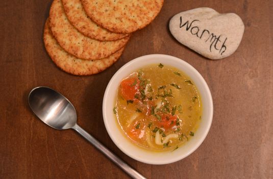 warmth and bowl of soup for comfort food