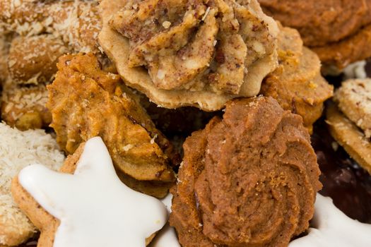 Close-up of fresh baked christmas cookies