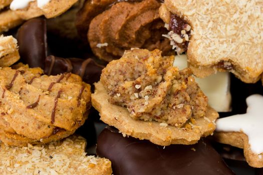 Close-up of fresh baked christmas cookies