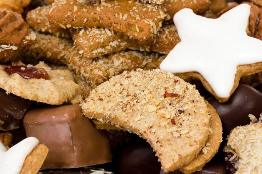 Close-up of fresh baked christmas cookies