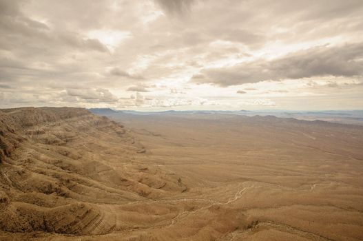 Grand Canyon landscape before the big canyon and behind the hoover dam