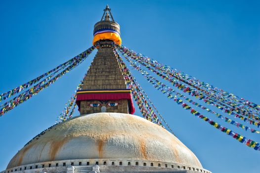 Boudhanath Stupa in the Kathmandu valley, Nepal 