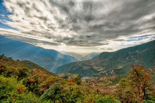 View from kalinchok Photeng towards the Kathmandu valley, Nepal