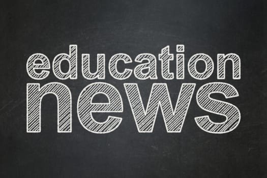 News concept: text Education News on Black chalkboard background, 3d render