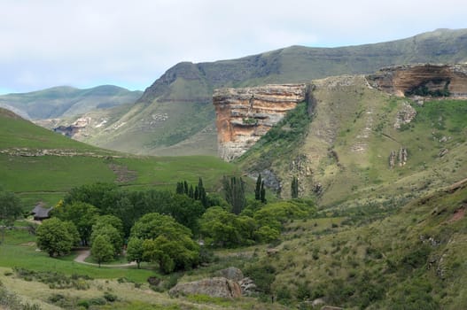 The Sentinel and Glen Reenen rest camp in the Golden Gate Highlands National Park, South Africa