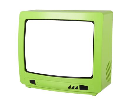 Green Tv isolated on white background