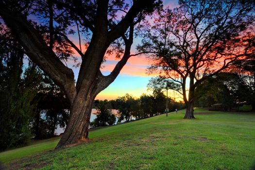 Beautiful sunset at Emu Plains by the Nepean River, Penrith  Bracketed exposure with nd filter