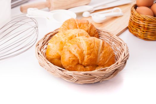 Fresh homemade french croissants