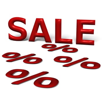Glossy red three-dimensional inscription sale
