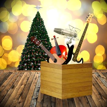 Play music in holiday concept, Christmas day