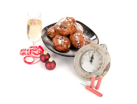 Celebrating new year with champagne, oliebollen and firework!