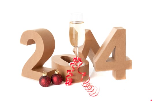 The year 2014, celebrating new year with champagne!