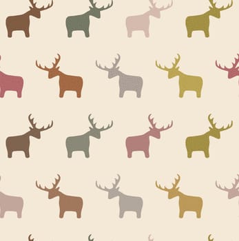Illustrated seamless background containing Deer