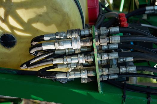 Hydraulic Pressure Hoses System of a machinery industrial detail