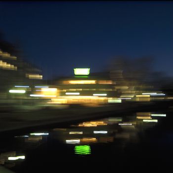 City Lights in movement at night