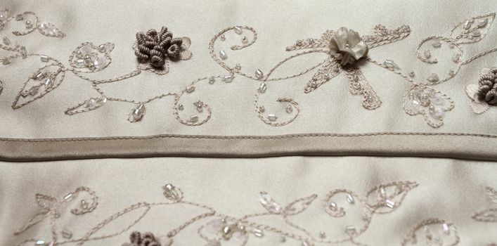 Detail of wedding dress - close-up photo