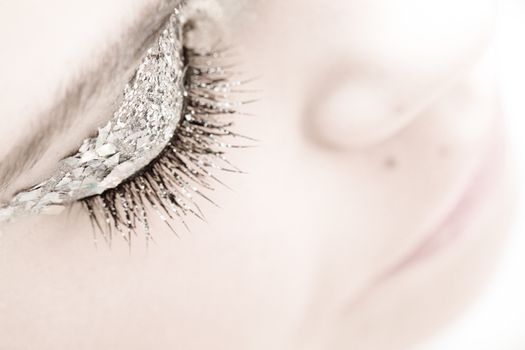 Close-up portrait of beautiful caucasian young woman