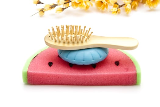 Bath Sponge with Soap and Massage Brush