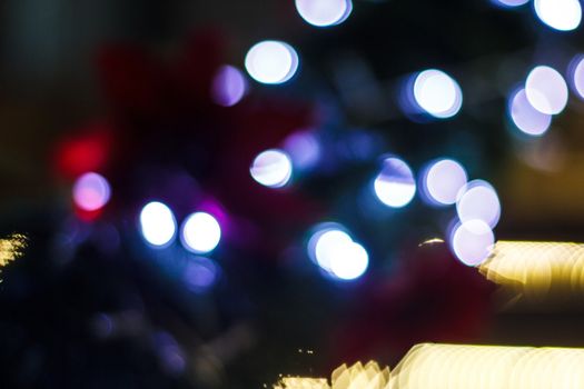 Blue  bokeh. Abstract Christmas background
