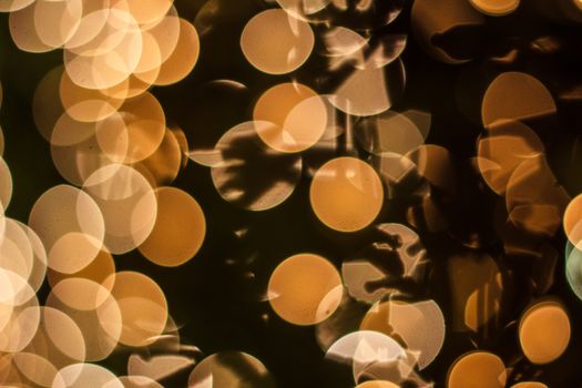 Orange bokeh. Abstract Christmas background