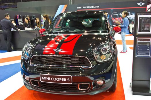 BANGKOK - JUNE 23 : MINI COOPER S show at the second Bangkok International Auto Salon 2013, the largest and most magnificent Modified Car and automobile accessories show in Bangkok, Thailand.
