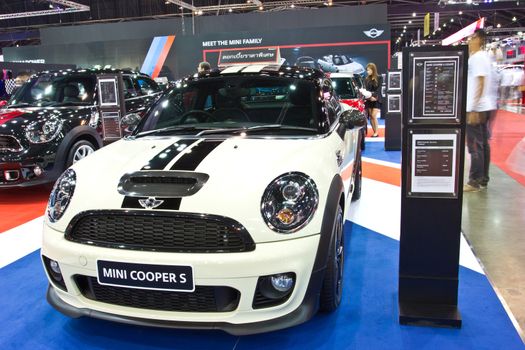 BANGKOK - JUNE 23 : MINI COOPER S show at the second Bangkok International Auto Salon 2013, the largest and most magnificent Modified Car and automobile accessories show in Bangkok, Thailand.