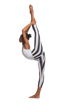 Vertical splits. Latina dancer girl, isolated