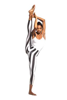 Vertical splits. Latina dancer girl, isolated