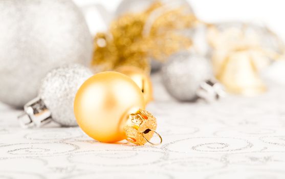 Christmas bauble on abstract background