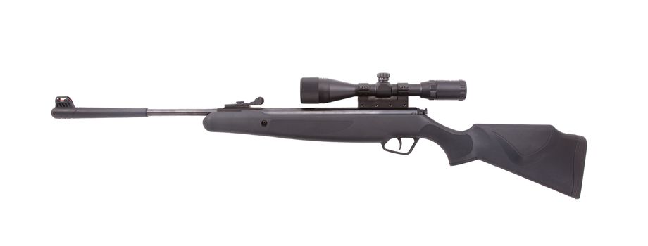 Air rifle isolated over white with clipping path