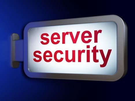 Privacy concept: Server Security on advertising billboard background, 3d render