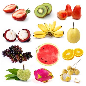 Set Of Organic Fruit, Fruit Isolated