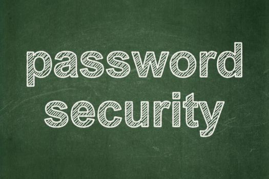 Security concept: text Password Security on Green chalkboard background, 3d render