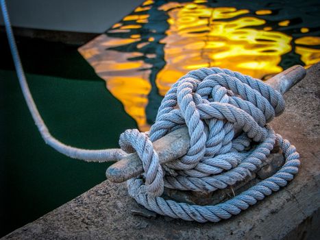 Luxury Yacht Moored At Sunset