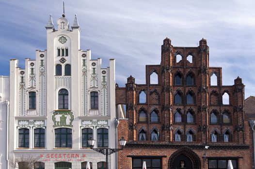 Buildings in Wismar in Germany