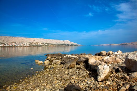 Adriatic beach in Pag, Croatia.