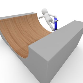 halfpipe with a Skateboarder.