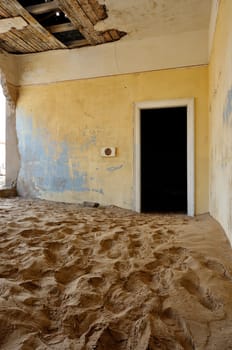 Decaying architecture at Kolmanskop near Luderitz in Namibia