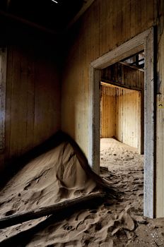 Decaying architecture at Kolmanskop near Luderitz in Namibia