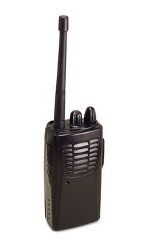 Military portable radio isolated on white background