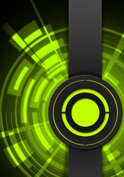 Black and green business background with circles and vertical band