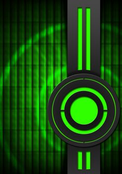 Black and green business background with circles and vertical band