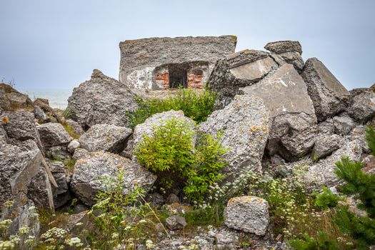 Half-demolished military fortifications in Liepaja, Latvia