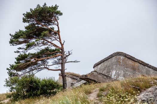 Half-demolished military fortifications in Liepaja, Latvia