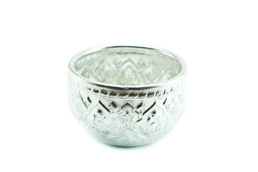 Aluminum bowl isolated on white background