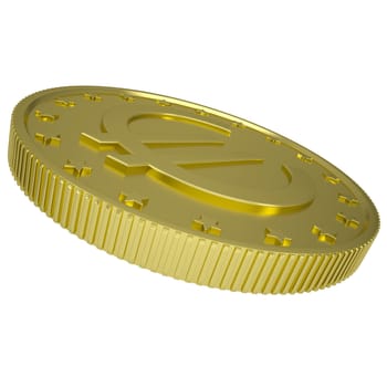 Gold euro. Isolated render on a white background