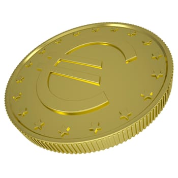 Gold euro. Isolated render on a white background