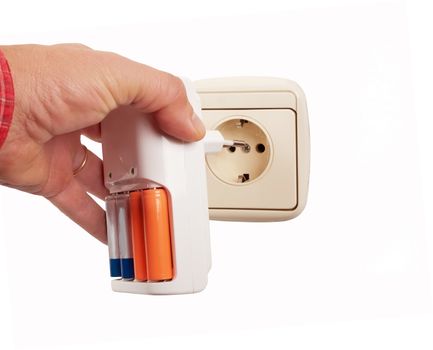 hand connect battery charger to a socket